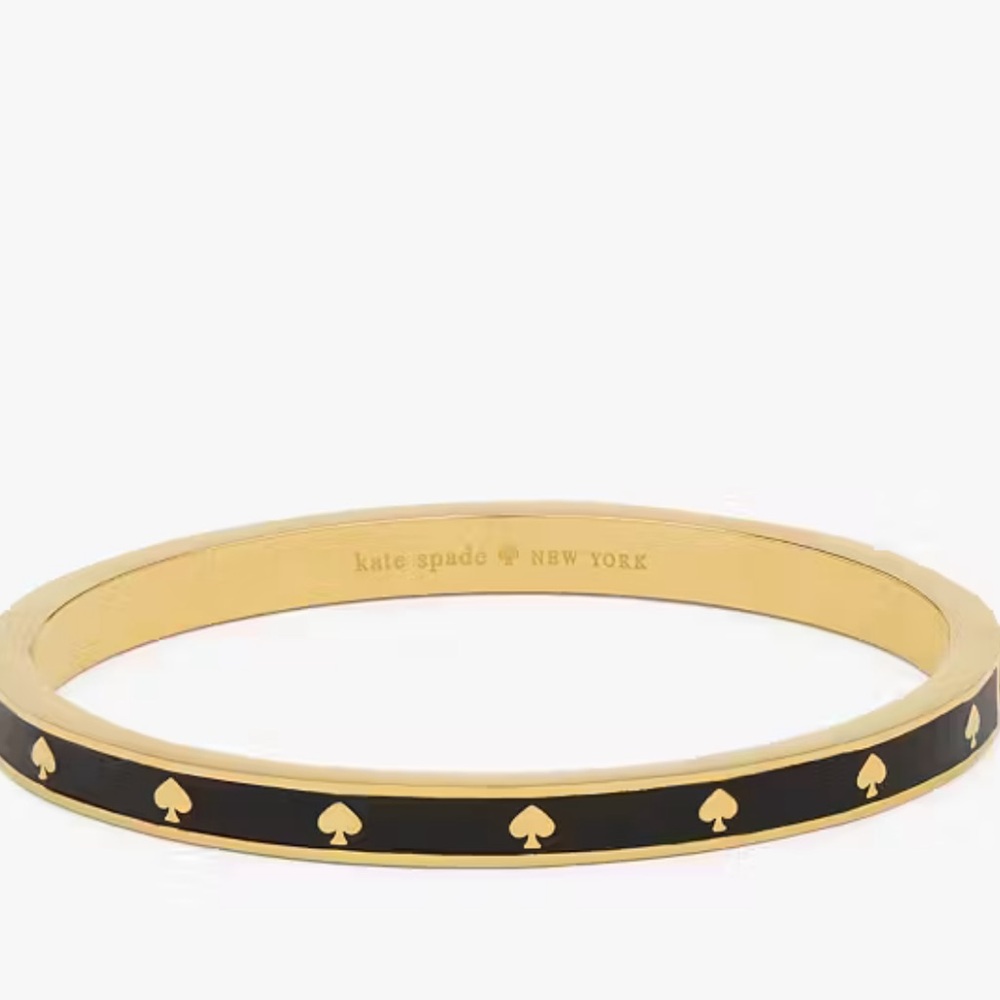 Kate Spade Black and Gold Spade Bangle